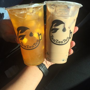 TeaZenTea - Mango Green Tea with Crystal Pearls and Milk Tea with Coffee Jelly and Boba - Coffee & Tea Near Me - Brentwood, California TeaZenTea - Mango Green Tea with Crystal Pearls and Milk Tea with Coffee Jelly and Boba - Coffee & Tea Near Me - Brentwood, California