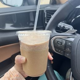 Mocha Latte Blended 1/4 Sweet, 1/2 the pumps, with Almond milk, 1/2 the neutral base, Made to Perfection!!!