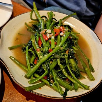 Fish Cheeks - Pakboong Fai Dang (morning glory) - Seafood Near Me - New York, New York Fish Cheeks - Pakboong Fai Dang (morning glory) - Seafood Near Me - New York, New York