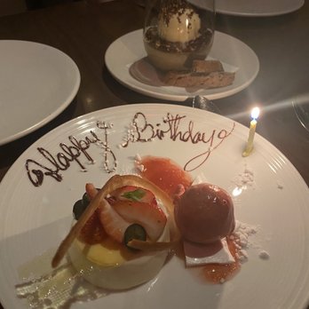 Scarpetta - Happy birthday on the panna cotta I ordered for dessert! - Italian Near Me - New York, New York Scarpetta - Happy birthday on the panna cotta I ordered for dessert! - Italian Near Me - New York, New York