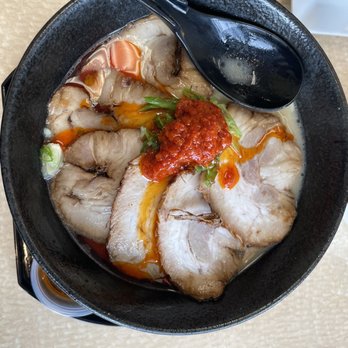 Tokio Ramen - Tonkotsu Cha-Shu men ramen. Double Cha-Shu Extra noodle and Tokio spicy sauce. - Ramen Near Me - Boynton Beach, Florida Tokio Ramen - Tonkotsu Cha-Shu men ramen. Double Cha-Shu Extra noodle and Tokio spicy sauce. - Ramen Near Me - Boynton Beach, Florida