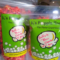 K's Poppin Treats - Buffalo Bleu Cheese, a little spicy not to much.