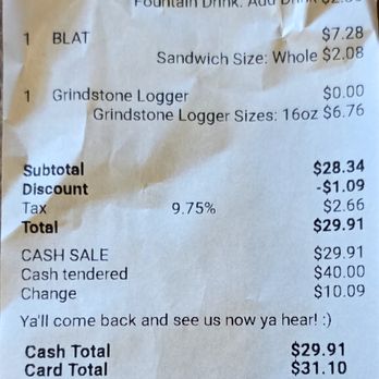Grindstone Cowboy - Receipt for pricing - Coffee & Tea Near Me - Eagleville, Tennessee