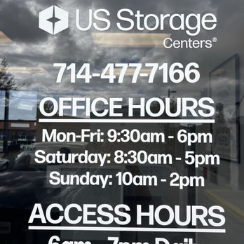 US Storage Centers - hours of operation november 20th - Self Storage Near Me - Westminster, California