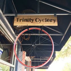 Trinity Cyclery - Characteristically neat sign.