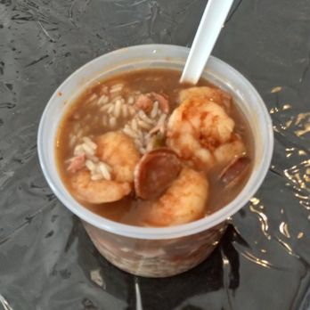 Mickle Cajun Kitchen - Plastic pint of Gumbo - shrimp, chicken sausage in roux with rice. Spicy! 10.99 - Cajun/Creole Near Me - Dallas, Texas