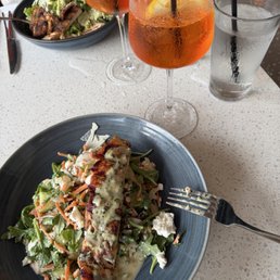 Salmon salad and aperol spritz Salmon salad and aperol spritz