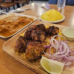'Holic chicken Kabob & Toofani Chicken with rice 'Holic chicken Kabob & Toofani Chicken with rice