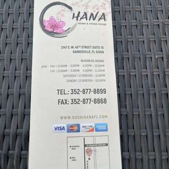 Hana - Menu - 2022 - Sushi Bars Near Me - Gainesville, Florida Hana - Menu - 2022 - Sushi Bars Near Me - Gainesville, Florida