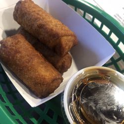 Linebacker Sports Bar - Egg rolls with teriyaki sauce. 4/5 stars.