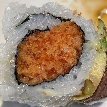 Sushi Republic - Spicy Tuna Roll WAS filled with fillers! The tiny red specks you see are the tuna. The rest is all panko. It's terrible! - Sushi Bars Near Me - New Hyde Park, New York Sushi Republic - Spicy Tuna Roll WAS filled with fillers! The tiny red specks you see are the tuna. The rest is all panko. It's terrible! - Sushi Bars Near Me - New Hyde Park, New York