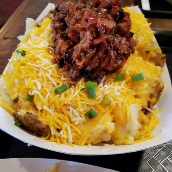 CorkScrew BBQ - Loaded baked potato with chopped beef - Barbeque Near Me - Spring, Texas CorkScrew BBQ - Loaded baked potato with chopped beef - Barbeque Near Me - Spring, Texas