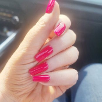 Celina Nails & Spa - End of summer hot pink squoval nails :) - Nail Salons Near Me - Brookfield, Wisconsin