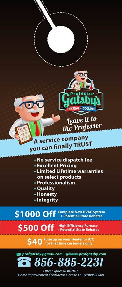 Slide of Professor Gatsby's Heating, Cooling & Plumbing