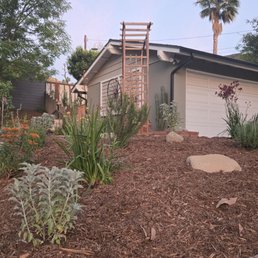 An after shot of the front yard remodel.