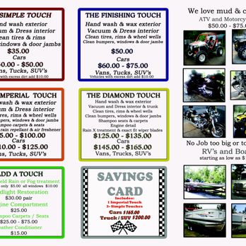 Finishing Touches Auto Detailing - PRICING BROCHURE - Car Wash Near Me - Vidor, Texas Finishing Touches Auto Detailing - PRICING BROCHURE - Car Wash Near Me - Vidor, Texas