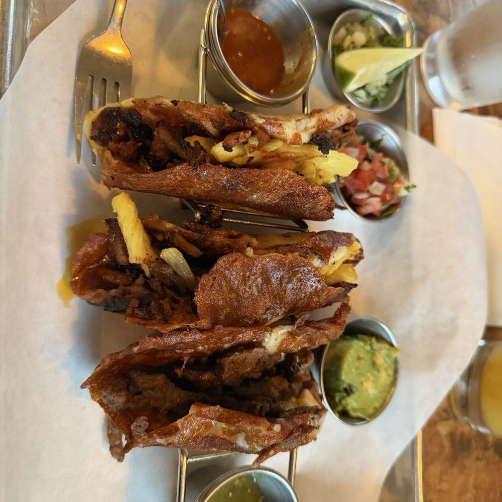 Del Barrio Cafe - Cheesy Pastor Taco Cheesy Asada Taco - Mexican Near Me - Midvale, Utah Del Barrio Cafe - Cheesy Pastor Taco Cheesy Asada Taco - Mexican Near Me - Midvale, Utah