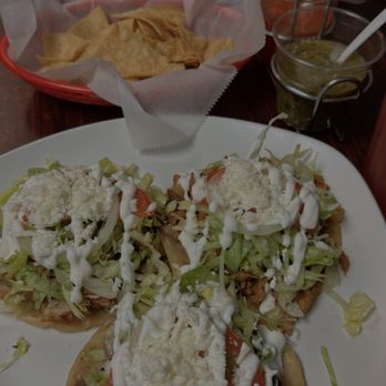 Tijuana Tacos VI - In the front are the sopes de carne asada, carnitas, y al pastor. In the back are the 3 tacos de pollo. - Mexican Near Me - Glen Burnie, Maryland