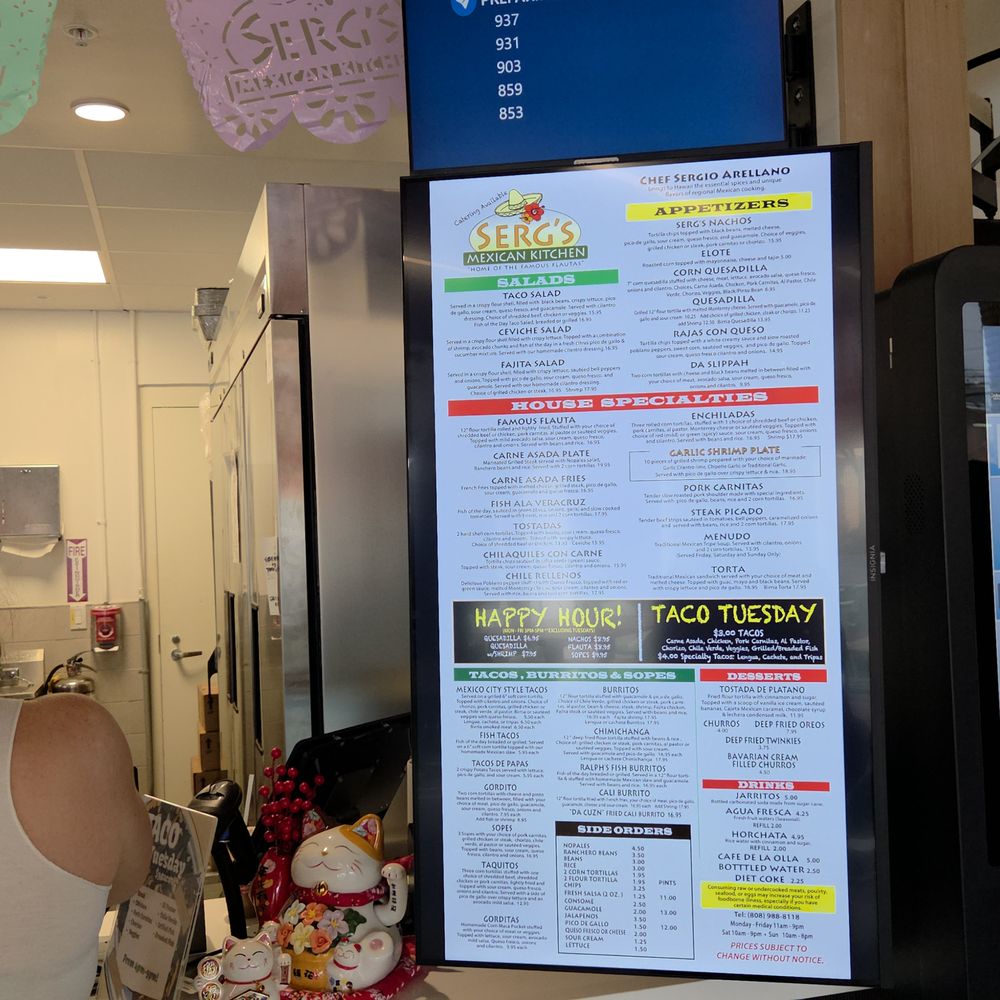 Serg’s Mexican Kitchen - Menu - Mexican Near Me - Honolulu, Hawaii Serg’s Mexican Kitchen - Menu - Mexican Near Me - Honolulu, Hawaii