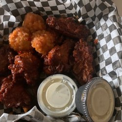 Clocked Out Sports Bar and Lounge - Leftover Hot Honey wings and Sweet Thai Chili Bites...