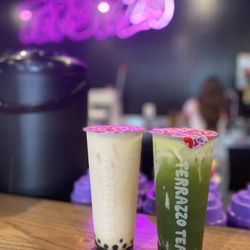 Terrazzo Tea - Creme de la crème (left), Pandan, Pandan, Pandan (right)