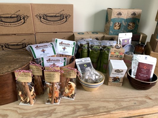 Copper Pot & Wooden Spoon by null