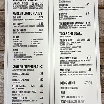 Pappy’s Family BBQ - Menu of meats, sandwiches, tacos, kids' foods in January 2026 - Barbeque Near Me - Zelienople, Pennsylvania