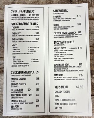 Menu photo 3 Pappy’s Family BBQ Zelienople, PA