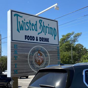 Twisted Shrimp - Sign at parking area - Seafood Near Me - Islamorada, Florida Twisted Shrimp - Sign at parking area - Seafood Near Me - Islamorada, Florida