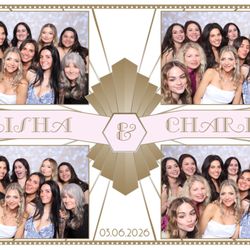 VA Shoreline Events - Guests celebrating Trisha & Charlie with the VA Shoreline Events DSLR photo booth--fun, high-quality photos at a beautiful event.