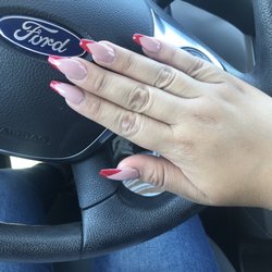 A Touch of Gold - Acrylic full set with nail art $35