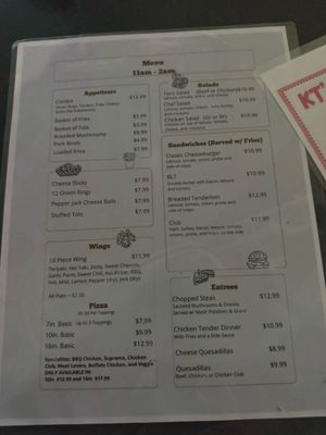 Menu photo 2 KT's Pub Plainfield, IN
