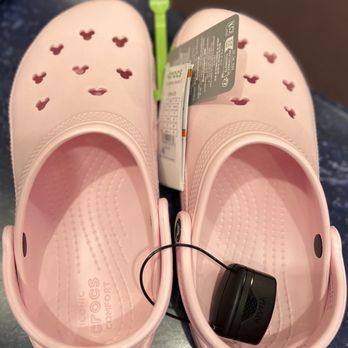 Disney Clothiers - Pink Mickey Crocs~ They're very popular & good in a pinch if you need new shoes, I'm excited to get some Disney croc charms! - Women's Clothing Near Me - Anaheim, California Disney Clothiers - Pink Mickey Crocs~ They're very popular & good in a pinch if you need new shoes, I'm excited to get some Disney croc charms! - Women's Clothing Near Me - Anaheim, California