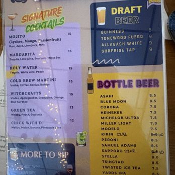 Fat Moon Restaurant & Bar - Drink menu - Karaoke Near Me - Philadelphia, Pennsylvania