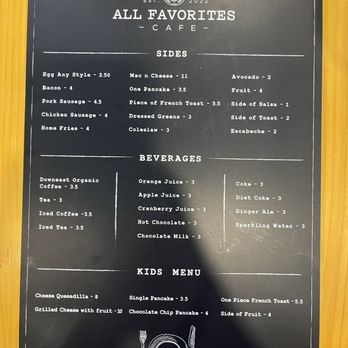 All Favorites Cafe - Menu 2 - Breakfast & Brunch Near Me - Providence, Rhode Island