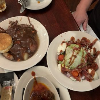 The Old Talbott Tavern - Pot roast and wedge salad (with strawberry vinaigrette) - Bars Near Me - Bardstown, Kentucky