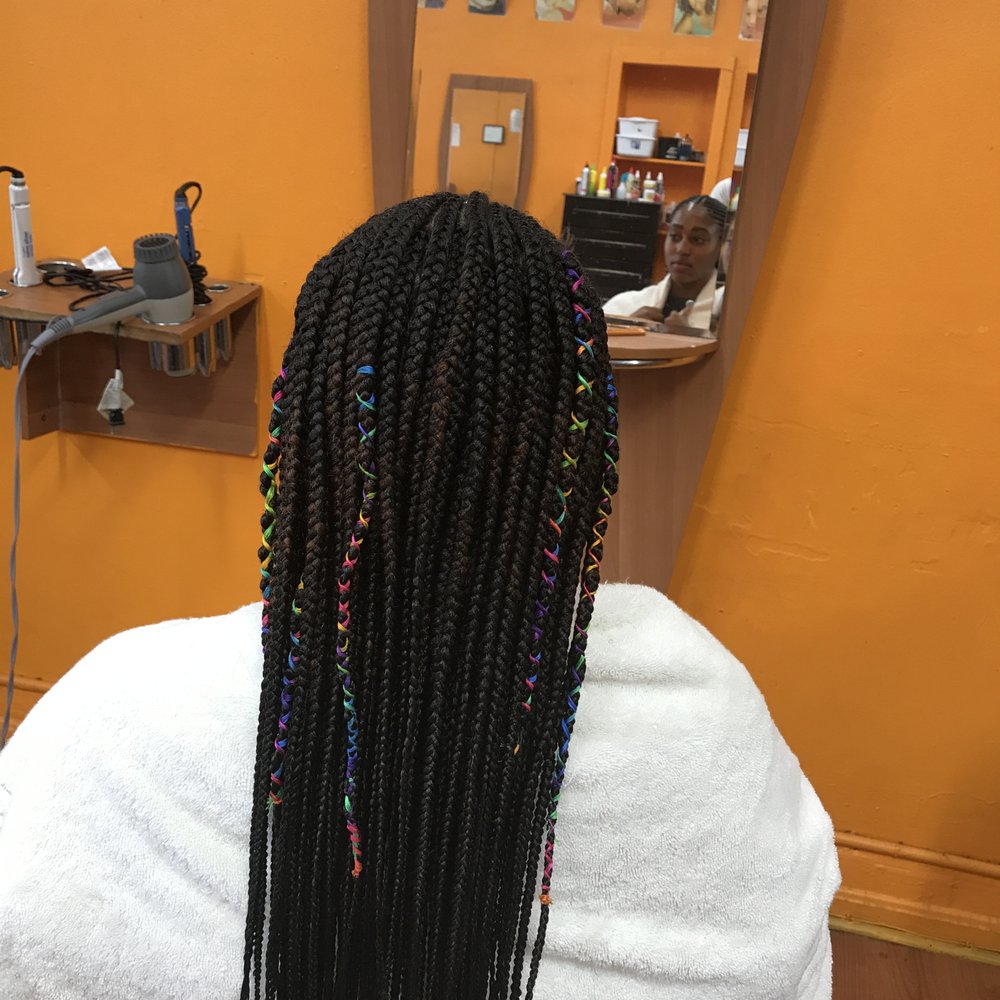 Djama Hair Braiding Gallery - Lemonade braids back view - Hair Salons Near Me - Silver Spring, Maryland Djama Hair Braiding Gallery - Lemonade braids back view - Hair Salons Near Me - Silver Spring, Maryland