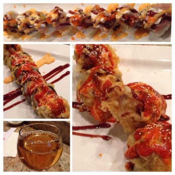 Hisui 2 - Angry spider roll, the TNT, flaming mushrooms. - Sushi Bars Near Me - Vacaville, California Hisui 2 - Angry spider roll, the TNT, flaming mushrooms. - Sushi Bars Near Me - Vacaville, California