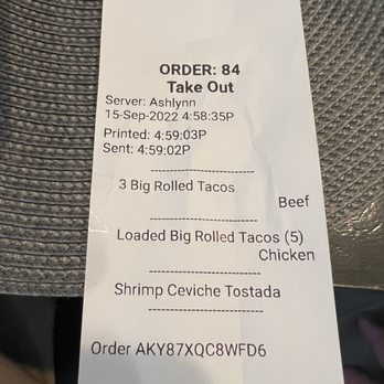 El Burrito Taco Shop - My Order slip. - Fast Food Near Me - Murrieta, California El Burrito Taco Shop - My Order slip. - Fast Food Near Me - Murrieta, California