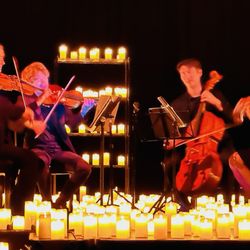 Sebastiani Theatre - Quartet playing the final song at the candlelight concert.