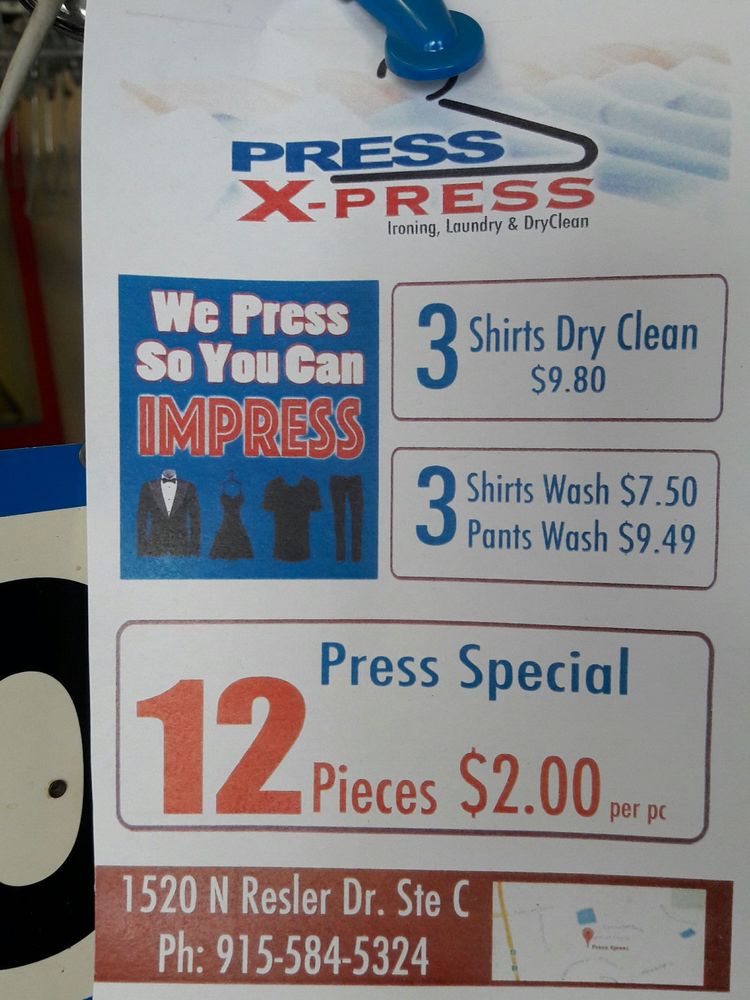 PRESS XPRESS Updated September 2024 1520 N Resler Dr, El Paso
