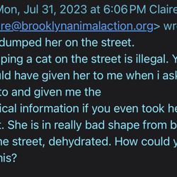 Brooklyn Animal Action - Do you want to get this kind of email for absolutely no reason?