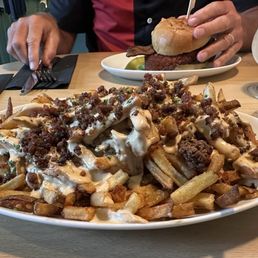 Beer fries w/bacon (enough to feed an army)!!
