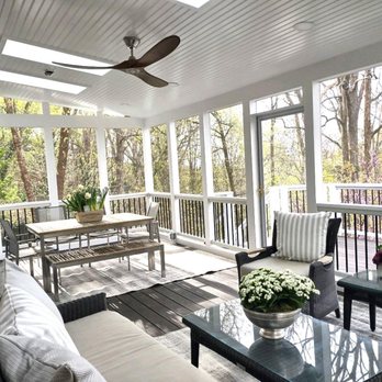 O Long Construction - a porch with furniture and a ceiling fan - General Contractors Near Me - Chantilly, Virginia
