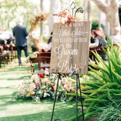 Wedding signage with florals