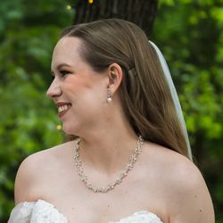 Makeup By Adrienn - Unedited, wedding day directly after ceremony. Please note the contour and the bobby pins behind my ear.