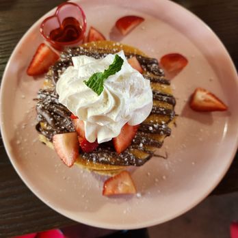 Pink Cafe - Nutella and strawberry pancakes - Cafes Near Me - Hallandale Beach, Florida Pink Cafe - Nutella and strawberry pancakes - Cafes Near Me - Hallandale Beach, Florida