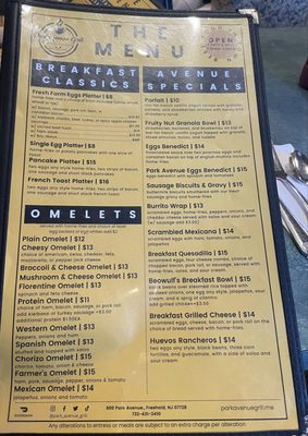 Menu photo 4 Park Avenue Grill Freehold, NJ