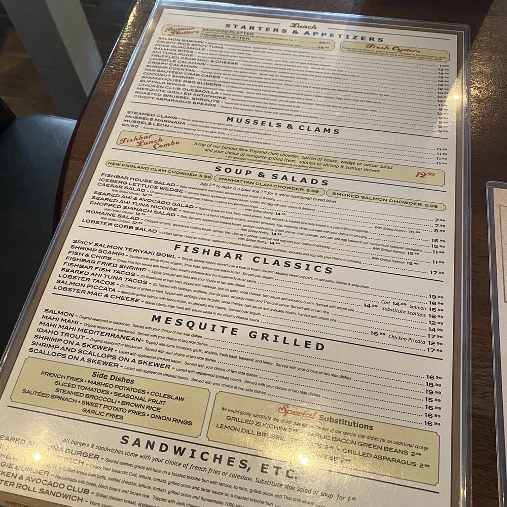 FishBar - Menu - Seafood Near Me - Manhattan Beach, California FishBar - Menu - Seafood Near Me - Manhattan Beach, California