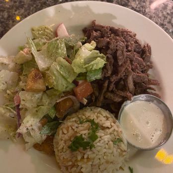 Zaytoon - *Beef Shawarma (with rice pilaf and fattoush salad) - Lebanese Near Me - Santa Barbara, California
